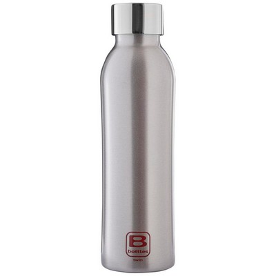 B Bottles Twin - Silver Brushed - 500 ml - Double wall thermal bottle in 18/10 stainless steel
